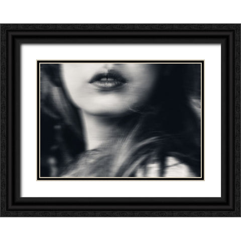 Your lips making everything strange Black Ornate Wood Framed Art Print with Double Matting by Lagaa, Kahar