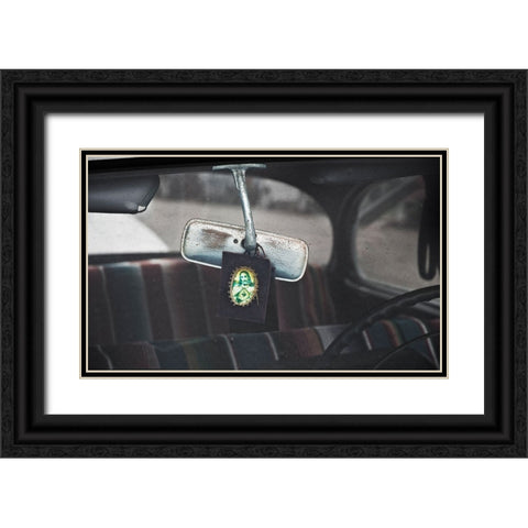 Rear View Mirror Black Ornate Wood Framed Art Print with Double Matting by Butterworth, Larry