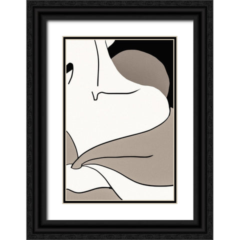 matisse_shoulder_vector_002_Black Black Ornate Wood Framed Art Print with Double Matting by 1x Studio II