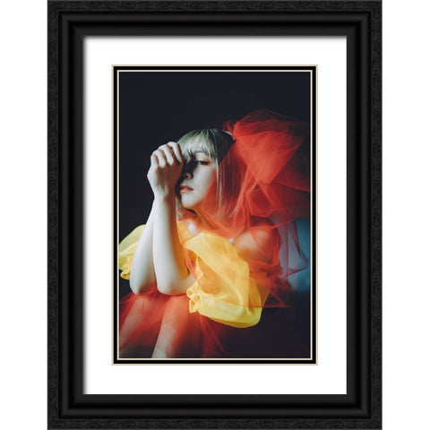 Goldfish Black Ornate Wood Framed Art Print with Double Matting by H112O1