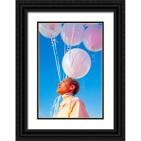 Head In The Clouds. Black Ornate Wood Framed Art Print with Double Matting by Charley, William