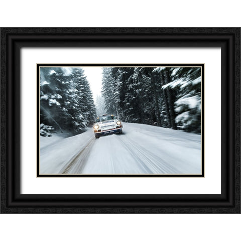 Old Porsche Black Ornate Wood Framed Art Print with Double Matting by Flavius, Croitoriu