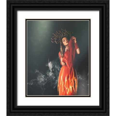 Medusa Black Ornate Wood Framed Art Print with Double Matting by Ulfig Arps, Sandra