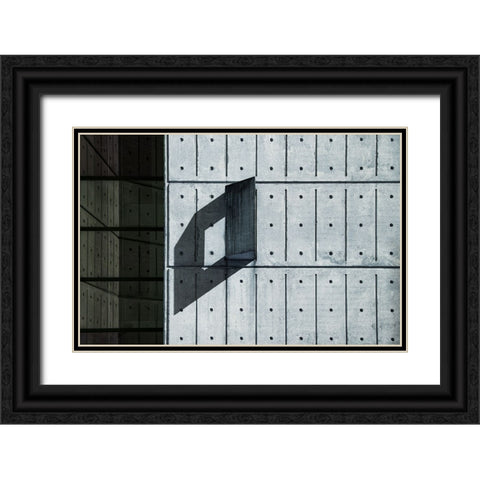 Urban Abstract Black Ornate Wood Framed Art Print with Double Matting by Schuster, Inge