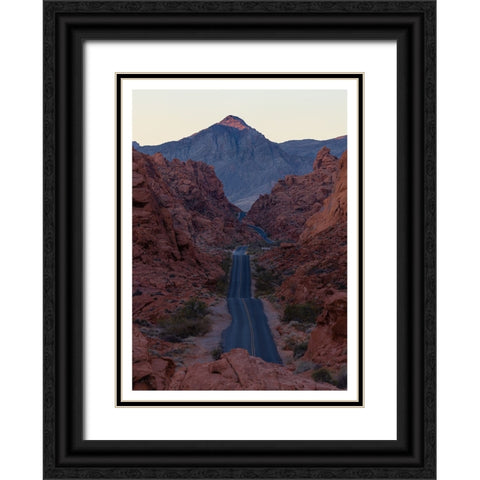 Sunrise @ Valley of Fire Black Ornate Wood Framed Art Print with Double Matting by Shivalkar, Anand