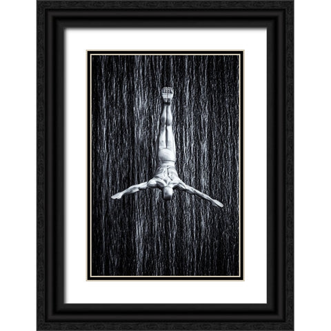 fine diving Black Ornate Wood Framed Art Print with Double Matting by Fleckenstein, Martin