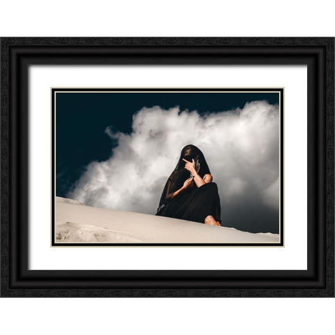 I talk to God, but the sky is empty Black Ornate Wood Framed Art Print with Double Matting by Bolgov (Axe), Ruslan