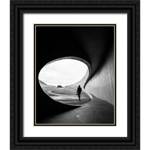 eaten by the whale Black Ornate Wood Framed Art Print with Double Matting by Steenhoudt, Sofie