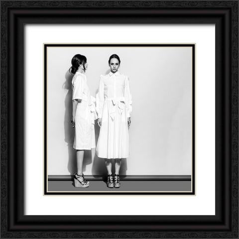 two models Black Ornate Wood Framed Art Print with Double Matting by Ventura, Andrea