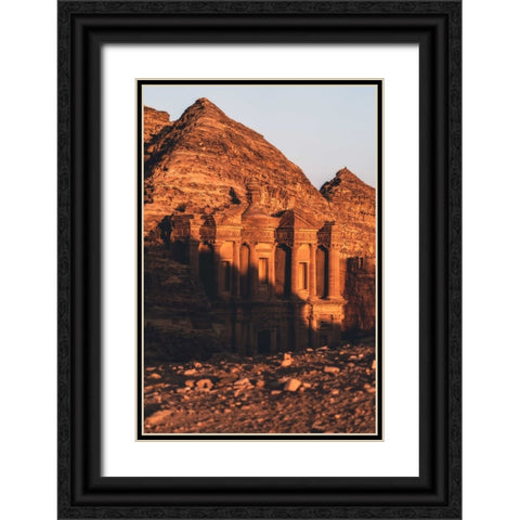 Ad Deir - The Monastery, Petra. Black Ornate Wood Framed Art Print with Double Matting by Guney, Onur