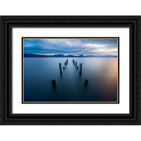Race against time Black Ornate Wood Framed Art Print with Double Matting by Doretti, Pamela