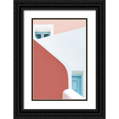 Pastel Pinks And Blues Black Ornate Wood Framed Art Print with Double Matting by Wride, Linda