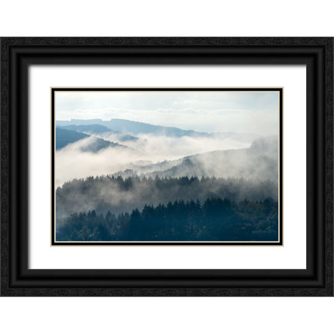 Early morning at Morvan Black Ornate Wood Framed Art Print with Double Matting by Wijnen, Marleen