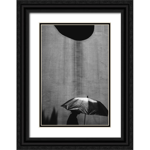 Dirty Rain Black Ornate Wood Framed Art Print with Double Matting by Watanabe, Kentaro