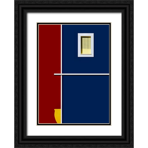 The yellow vase. Black Ornate Wood Framed Art Print with Double Matting by Orbach, Arnon