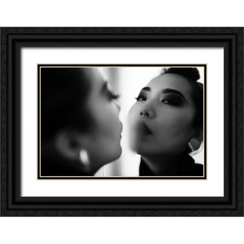 say breathily Black Ornate Wood Framed Art Print with Double Matting by Fukuda, Hiro