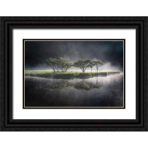 illuminate Black Ornate Wood Framed Art Print with Double Matting by Nagase, Akira