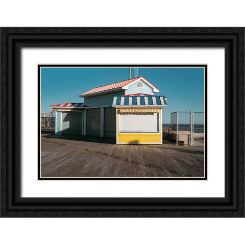 Boardwalk Shack Black Ornate Wood Framed Art Print with Double Matting by Leeman, Joshua
