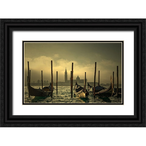 Light In The Mist Black Ornate Wood Framed Art Print with Double Matting by DUPONT, Isabelle