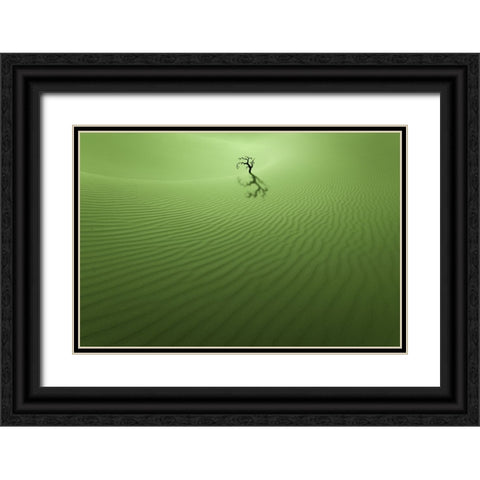 vitality Black Ornate Wood Framed Art Print with Double Matting by Guan, Xiaopeng