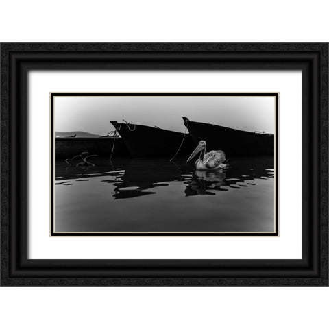 lake diary 2 Black Ornate Wood Framed Art Print with Double Matting by Nisan Kandilcioglu, Ummu