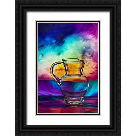 a glass water bowl Black Ornate Wood Framed Art Print with Double Matting by Esto, Darija