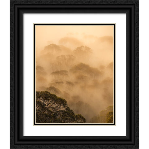 Ink Painting Black Ornate Wood Framed Art Print with Double Matting by Chengming