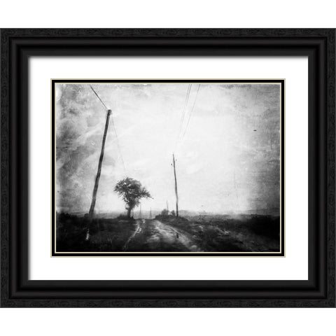 Like A Rainy Day Black Ornate Wood Framed Art Print with Double Matting by Margau, Delphine