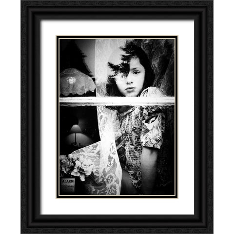 Reflection of the past Black Ornate Wood Framed Art Print with Double Matting by Margau, Delphine