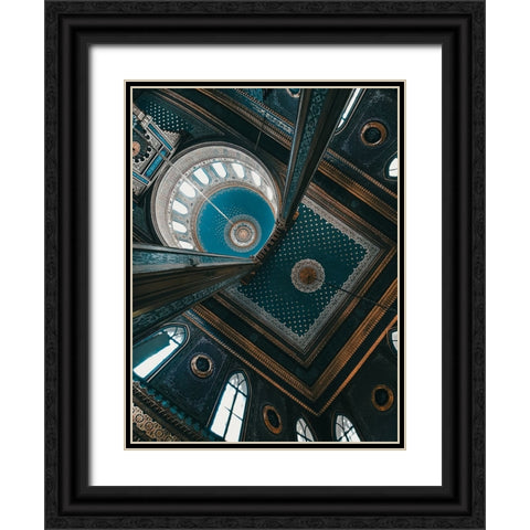 Hamidiye YApldApz Mosque Black Ornate Wood Framed Art Print with Double Matting by Abdulbari, Noureddin