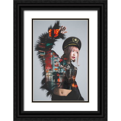Living with the night Black Ornate Wood Framed Art Print with Double Matting by Daichi, Murakyami