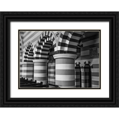 Chapel Arches Black Ornate Wood Framed Art Print with Double Matting by Moss, Susan
