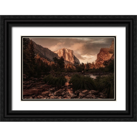 Yosemite 2 Black Ornate Wood Framed Art Print with Double Matting by Moshavash, Pirouz
