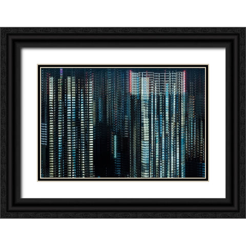 Tokyo Layers Black Ornate Wood Framed Art Print with Double Matting by Makoto, Sasaki
