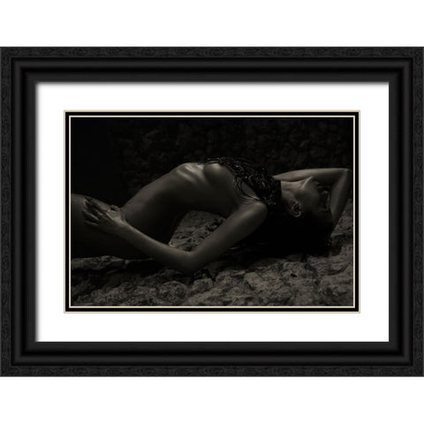 Joallle Dark Black Ornate Wood Framed Art Print with Double Matting by L. Bardaji, Rafael