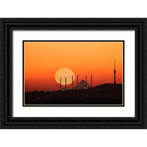 Sunrise In Istanbul Black Ornate Wood Framed Art Print with Double Matting by Jin, Jie