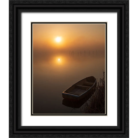 Untitled Black Ornate Wood Framed Art Print with Double Matting by Tsunoda, Kazuyuki