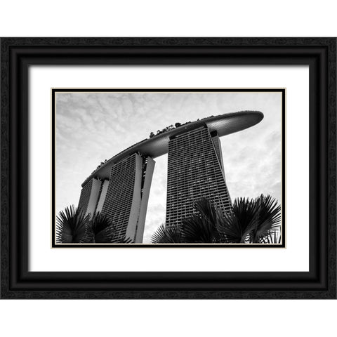 The Marina bay Black Ornate Wood Framed Art Print with Double Matting by Haimovich, Noam