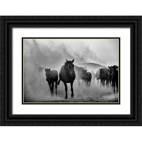 Untitled Black Ornate Wood Framed Art Print with Double Matting by Emre Erol, M.