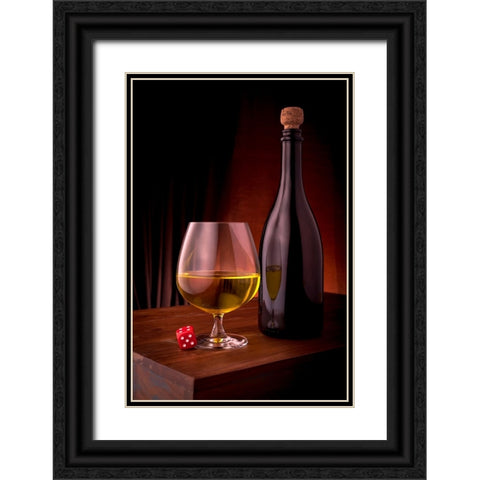 Glass Reflection Black Ornate Wood Framed Art Print with Double Matting by Dhuper, Sumit