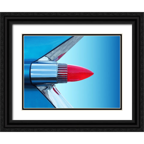 Us Classic Car Sedan Deville 1959 Tail Fin Abstract Black Ornate Wood Framed Art Print with Double Matting by Gube, Beate