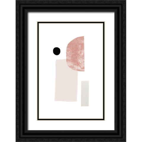 Abstract Composition No 1 Black Ornate Wood Framed Art Print with Double Matting by Sawall, Anastasia