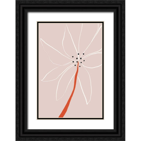Abstract Flower No 1 Black Ornate Wood Framed Art Print with Double Matting by Sawall, Anastasia
