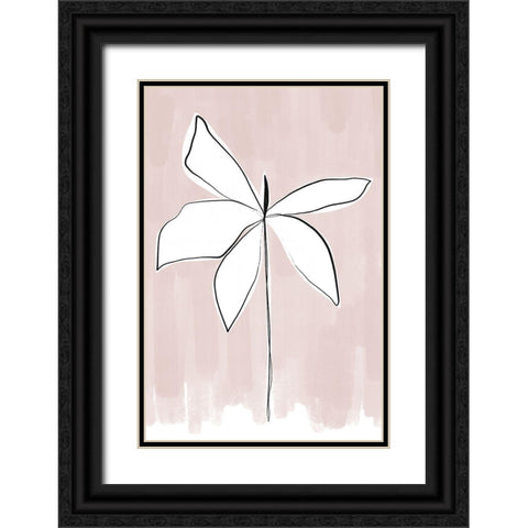 Bordered Flower Black Ornate Wood Framed Art Print with Double Matting by Sawall, Anastasia