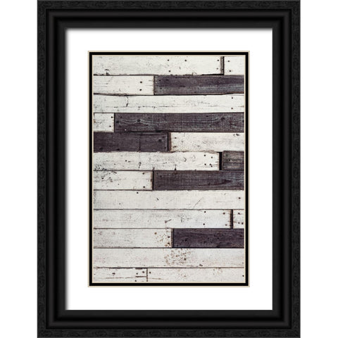 Wood Planks Black Ornate Wood Framed Art Print with Double Matting by Mossholder, Tim