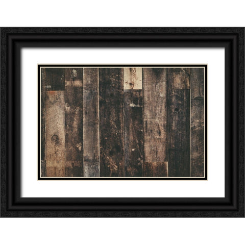 Wood Texture Black Ornate Wood Framed Art Print with Double Matting by Mossholder, Tim