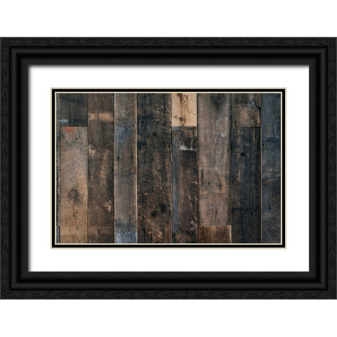 Wood Texture Black Ornate Wood Framed Art Print with Double Matting by Mossholder, Tim