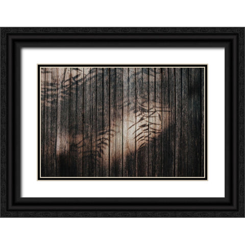 Fence with Shadows Black Ornate Wood Framed Art Print with Double Matting by Mossholder, Tim