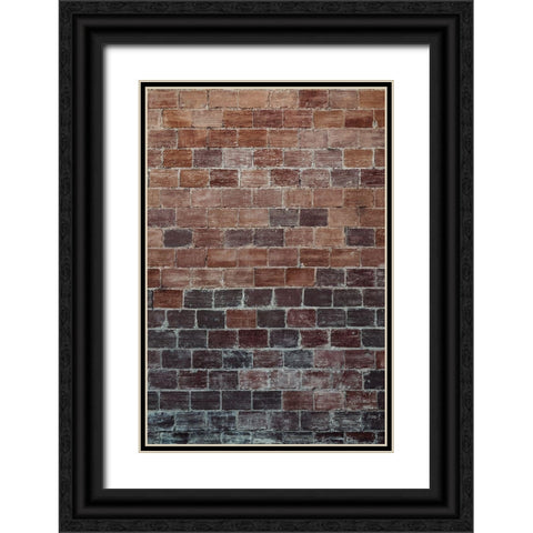Brick Wall Black Ornate Wood Framed Art Print with Double Matting by Mossholder, Tim