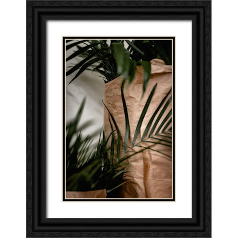 Palms a Craft Paper Black Ornate Wood Framed Art Print with Double Matting by Mossholder, Tim